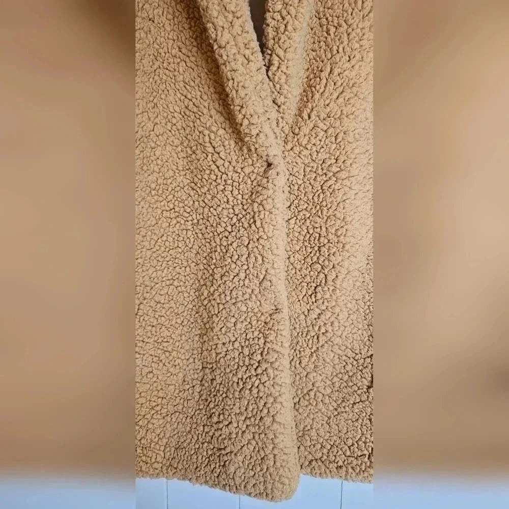 Teddy Bear Tan Cozy Thick Soft Fleece Coat, XL - Picture 7 of 7